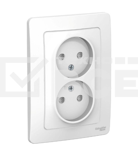 Розетка 2-м СП BLANCA 16А 250В защ. шторки без заземл. бел. SchE BLNRS000121