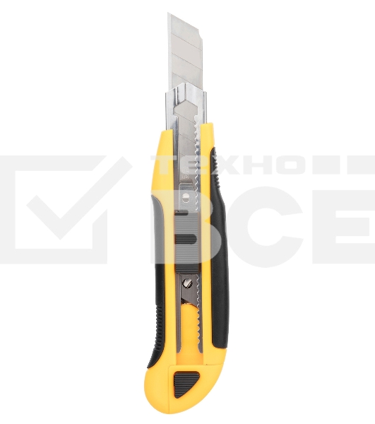 Нож канцелярский Deli E2091 шир.лез.18мм выдвижное лезвие фиксатор усиленный сталь желтый блистер