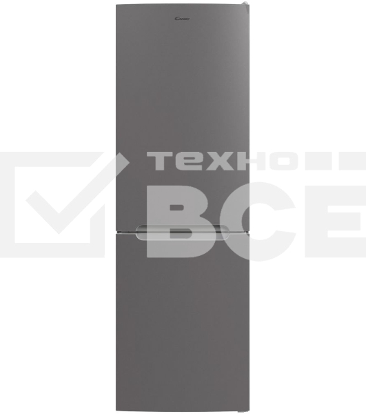 Холодильник Candy CCRN 6180S Комби, 185x59.5x65.7 см, No Frost, полезный объем 333 (227/106) литров, А класс, 40 дБ, 1 компрессор, R600 a, ST, электронное управление внутри на верхней панели, освещение камеры LED (светодиодное), потреление энергии 408кВтч