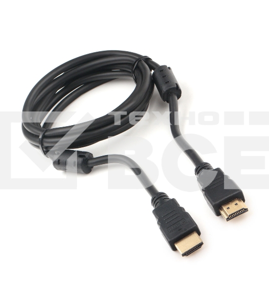 Кабель HDMI Cablexpert CCF2-HDMI4-6, 19M/19M, v2.0, медь, позол.разъемы, экран, 2 фер.кольца, 1,8м, черный, пакет