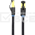 Патч-корд Vention прямой SFTP cat.8 RJ45 - 1м. Черный Тканевая оплетка, фото2