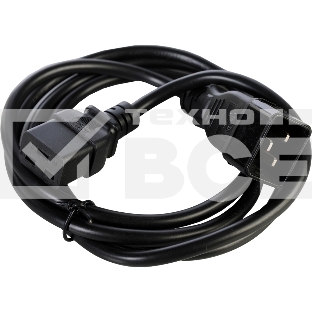 Cable with connector C19 - C20 on wire PVC 3 * 2.5 3.0 meter. Black