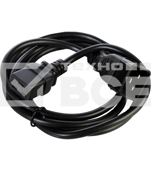 Cable with connector C19 - C20 on wire PVC 3 * 2.5 3.0 meter. Black