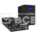 Комплект ИБП EX295991RUS + батарея 200Aч EX282991RUS 4шт (инвертор, синус, для котла) ExeGate SineTower SZ-5000.LCD.AVR.2SH.1C13.T.RJ.USB <5000VA/4000W, чистый синусоида, LCD дисплей, AVR, 2*Schuko+1*C13+клеммы, RJ45/11, USB, линейно-интерактивный, Black>, фото2