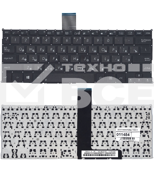 Клавиатура для ноутбука Asus F200CA F200LA F200MA X200 черная, без рамки, плоский Enter