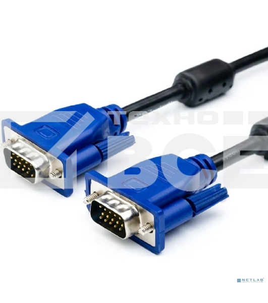 Кабель интерфейсный VGA Filum FL-C-VGAM-VGAM-1.8M 1.8 м., черный, разъемы: VGA male-VGA male, пакет