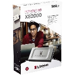 Внешний SSD Kingston XS2000, 500 Gb, USB 3.2 Gen 2x2 Type-C, R/W 2000/2000, серебристый, фото 1