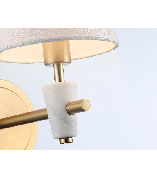 Настенный светильник Ambrella light LH75047 BS/WH латунь/белый E14 max 40W 230*140*270