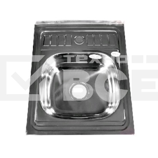 Мойка FABIA 62272 60х50 наклад 0.6 мм + большой сифон с переливом накладная, толщина 0,6 мм глубина 160 мм + большой сифон с переливом