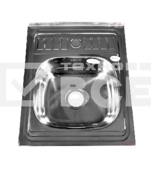 Мойка FABIA 62272 60х50 наклад 0.6 мм + большой сифон с переливом накладная, толщина 0,6 мм глубина 160 мм + большой сифон с переливом