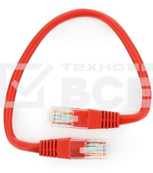 Патч-корд UTP Cablexpert кат.5e, 0.25м, литой, многожильный (красный)
