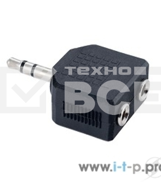 Переходник PERFEO Переходник Jack 3.5 мм вилка - 2xJack 3.5 мм розетка, стерео-аудио