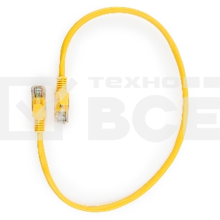 Патч-корд медный UTP Cablexpert PP10-0.5M/Y кат.5e, 0.5м, литой, многожильный (жёлтый)