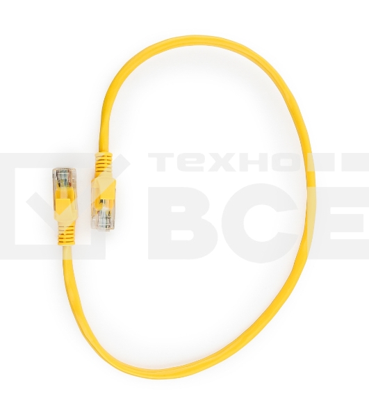 Патч-корд медный UTP Cablexpert PP10-0.5M/Y кат.5e, 0.5м, литой, многожильный (жёлтый)