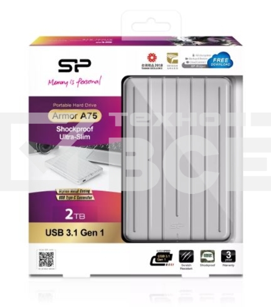 Внешний жесткий диск 2TB Silicon PowerArmor A75, 2.5