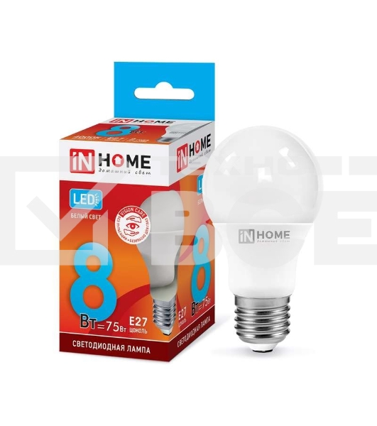 Лампа светодиодная LED-A60-VC 8Вт 230В E27 4000К 720Лм IN HOME 4690612024028