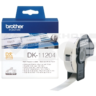 Самоклеящиеся бумажные этикетки Brother DK11204 400 шт - 17 x 54 мм