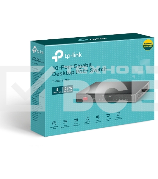 Настольный коммутатор TP-Link TL-SG1210MP 10-портовый гигабитный на 8 портов PoE+