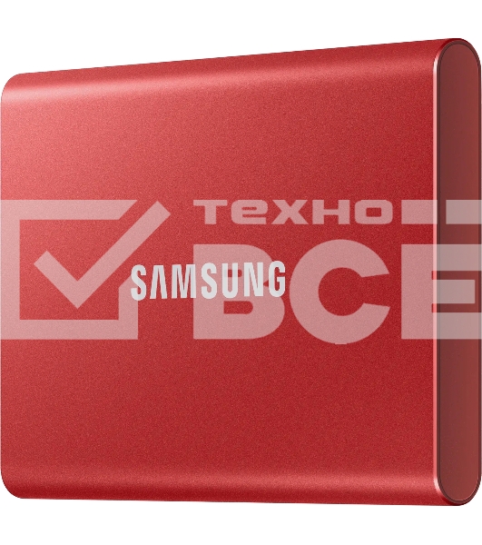 Твердотельный накопитель Samsung SSD 2TB T7, USB Type-C, R/W 1000/1050MB/s, красный