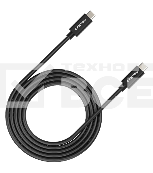 Кабель CANYON UC-42, USB4 TYPE-C to TYPE-C cable assembly 20G 2m 5A 240W(ERP) with E-MARK, CE, ROHS, черный