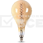 Лампа Filament А160 8W 620lm 2400К Е27 golden flexible LED, фото3