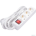 Удлинитель электрический ЭРА U-3es-3m-3x1,5 с заземлением с выключателем 3 розетки 3м ПВС 3x1,5мм2 16А, фото 1