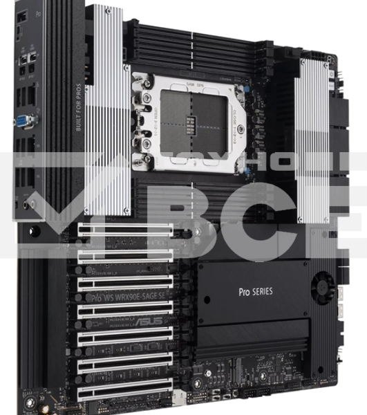 Материнская плата ASUS Pro WS WRX90E-SAGE SE, sTR5, AMD WRX90, 8xDDR5, 4xSATA, 4xM.2, 6xPCI-E 5.0 x16, 1xPCI-E 5.0 x8, 1xVGA, 2xMiniDP, 3x 10Gb LAN, 6xUSB-A 3.2 Gen 2, 1xUSB-A 2.0, 2xUSB-C USB4, 2x3.5 мм, 5.1, SSI EEB