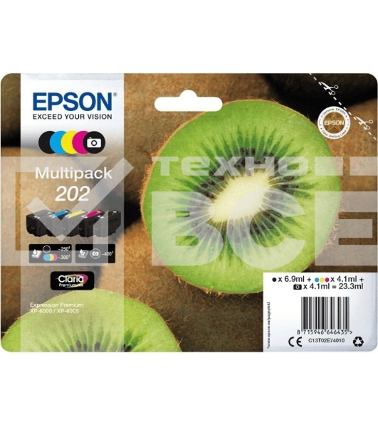 Картридж струйный Epson C13T02E74010 5цв. упаковка 5 шт. (20000стр.) для Epson XP-6000/6005