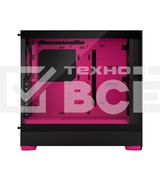Компьютерный корпус без блока питания Fractal Design Pop Air RGb Magenta Core TG Clear Tint, Midi-Tower, 3x120мм RGb, 2xUSB-A 3.2 ATX, mATX, mITX черный/магента