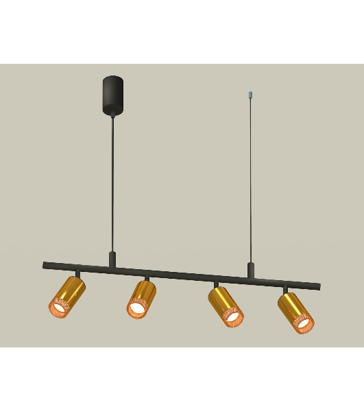 Светильник Ambrella light XB9002350/4 SBK/PYG/CF черный песок/золото желтое полированное/кофе MR16 GU5.3 (С9002, С6327, N6154)