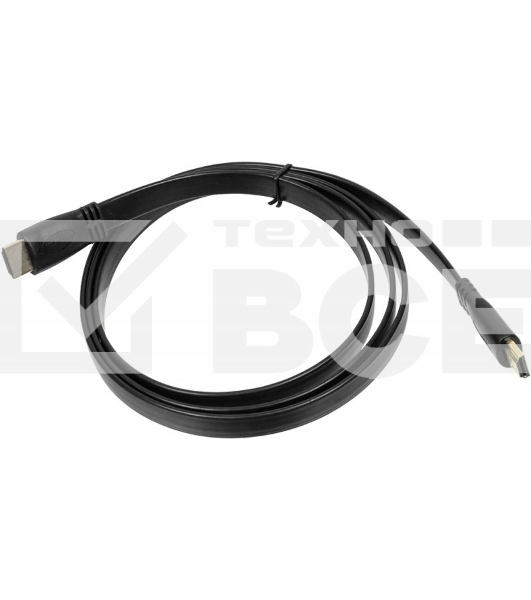 Кабель аудио-видео High Speed ver.1.4 Flat HDMI (m)/HDMI (m) 1.5м. позолоченные контакты черный