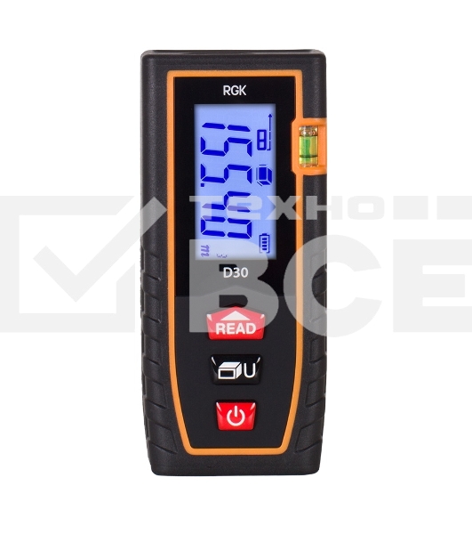 Лазерная рулетка RGK D30 дальность 0.3-30м точность ±2мм