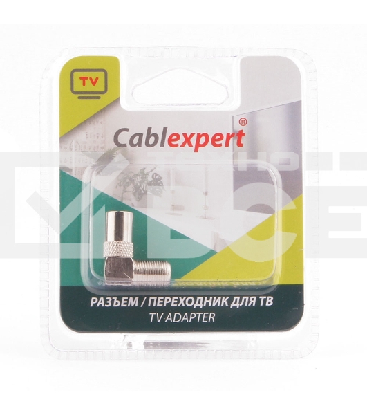 Переходник Cablexpert APL-FTVM-02, F (мама) / TV (папа), 90 градусов, блистер