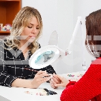 Лупа на струбцине Rexant, круглая, 5D, с подсветкой 72 SMD, сенсорный регулятор яркости, белая, фото3