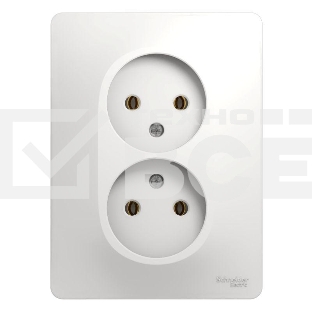 Розетка 2-м СП Glossa 16А IP20 без заземл. бел. SchE GSL000120