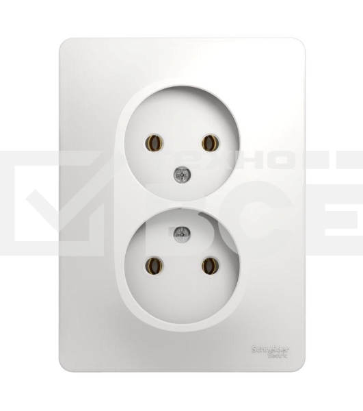 Розетка 2-м СП Glossa 16А IP20 без заземл. бел. SchE GSL000120
