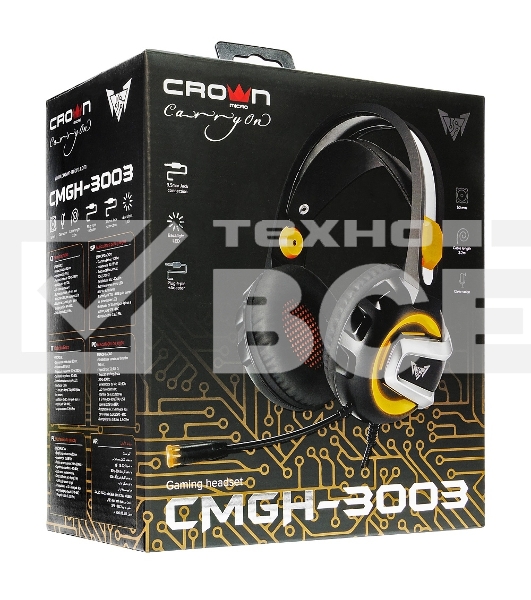 Гарнитура игровая CROWN CMGH-3003 Black&orange