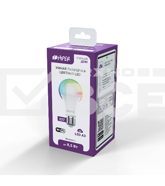 Умная лампочка HIPER IoT LED A3 RGB