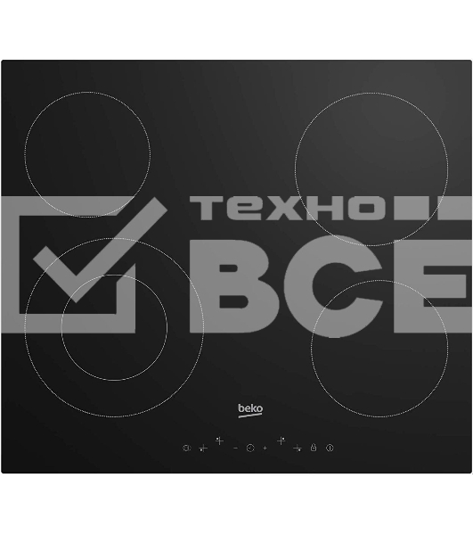 Встраиваемая электрическая варочная поверхность Beko HIC 64402 E, Черный