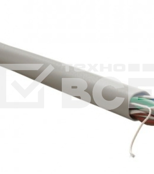 Кабель витая пара, неэкранированный U/UTP, категория 5e, 4 пары (24 AWG), одножильный,внутренний, LSZH, нг(A)-HF, серый, 305 м WRLine WR-UTP-4P-C5E-LSZH-GY