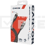 Кабель CANYON UC-42, USB4 TYPE-C to TYPE-C cable assembly 20G 2m 5A 240W(ERP) with E-MARK, CE, ROHS, черный, фото3
