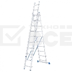 Лестница Сибртех, 3 х 10 ступеней, алюминиевая, трехсекционная, фото 1