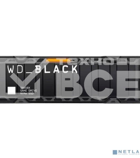 Накопитель SSD WD 1Tb Black SN850X, M.2(22x80mm), NVMe, PCIe 4.0 x4, 3D TLC, R/W 7300/6300MB/s, IOPs 800 000/1 100 000, TBW 600, DWPD 0.3, with Heat Spreader (12 мес.)
