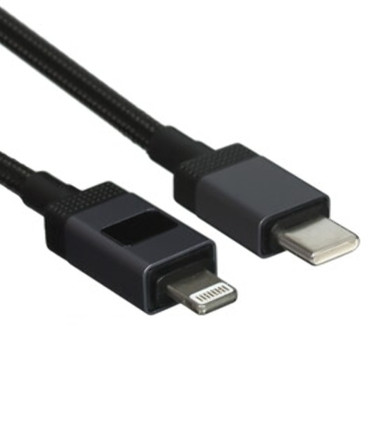 Кабель USB2.0 Hoco Type-C/Lightning, 2.4А, 27Вт,с дисплеем, X118, 1м, черный, коробка