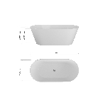 Ванна отдельностоящая акриловая BAU Flow 1500x750 белая, фото2