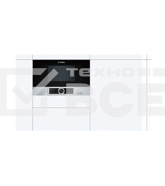 Встраиваемая микроволновая печь Bosch BFL634GS1 /900Вт, 5 режимов, инвертер, 21 л, сталь