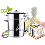 Соковарка KELLI KL-4107 8,0л(Объем 8 л. 3х-слойное капсульное дно. Дуршлаг для фруктов, овощей, ягод. Прозрачная стеклянная крышка с паровыпуском. Удобные ручки не нагреваются. Высококачественная нерж. сталь 18/10. Зеркальная полировка. Подходит к индукционным плитам.), фото 1