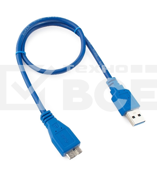 Кабель Gembird/Cablexpert CCP-mUSB3-AMBM-0.5M Кабель USB 3.0 Pro , AM/microBM 9P, 0.5м, экран, синий