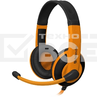 Наушники Defender Warhead G-120 черный/оранжевый кабель 2 м