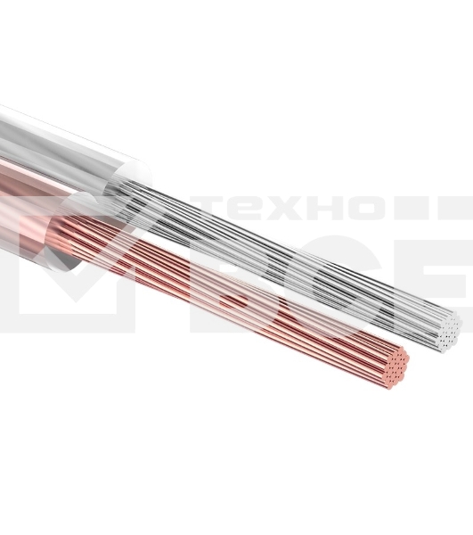 Кабель акустический Rexant 2х1,00 мм², прозрачный SILICON, бухта 100 м